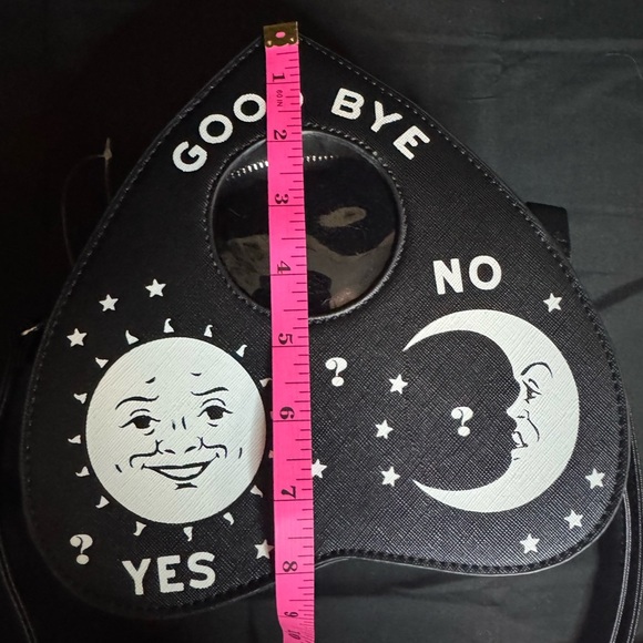 Black Ouija Planchette, Crossbody Bag with Moon and Sun Design bag. - Picture 7 of 7